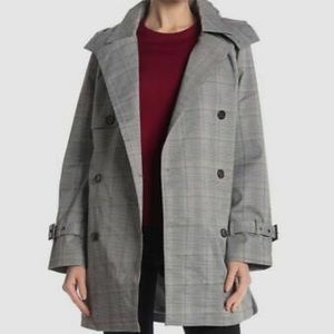 Avec Les Filles Plaid Trench Coat
